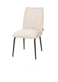 Bovina, eetkamerstoel - stof Luton + nosag - frame rough off black - Creme