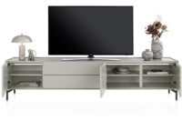 Noon, lowboard 240 cm - 3-deuren + 2-laden - bovenblad in HPL light grey - Afbeelding 3