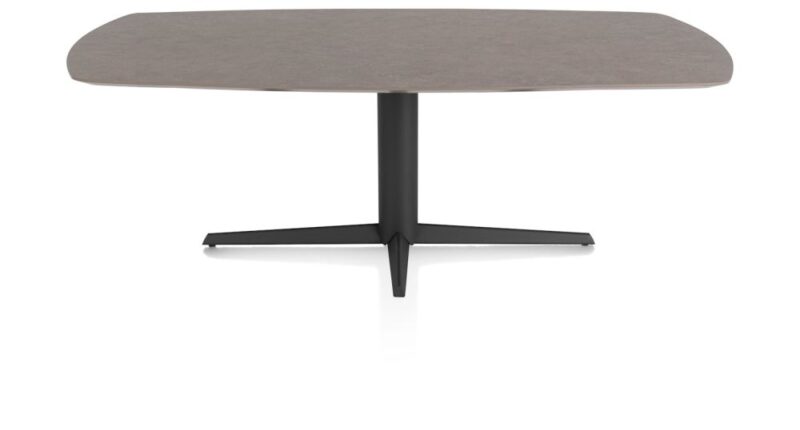 Saluti, Eetkamertafel Ovaal 210 X 105 Cm. - Centrale Poot - Rough Off Black - Lava - Afbeelding 1