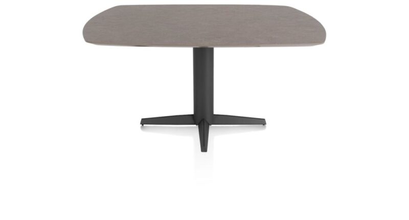 Saluti, Eetkamertafel Ovaal 150 X 105 Cm. - Centrale Poot - Rough Off Black - Lava - Afbeelding 1