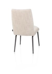 Bovina, eetkamerstoel - stof Luton + nosag - frame grafiet - Creme - Afbeelding 3