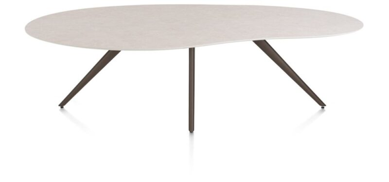 Saluti, Eetkamertafel Organisch 240 X 120 Cm. - 4-Pootjes - Steelbrown - Light Sand - Afbeelding 1