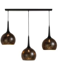 Arjen hanglamp 3*E27 - Zwart/Goud - Afbeelding 2