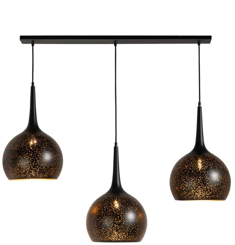 Arjen Hanglamp 3*E27 - Zwart/Goud - Afbeelding 2