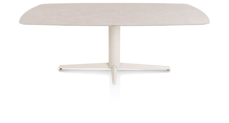 Saluti, Eetkamertafel Ovaal 210 X 105 Cm. - Centrale Poot - Crème - Light Sand - Afbeelding 1