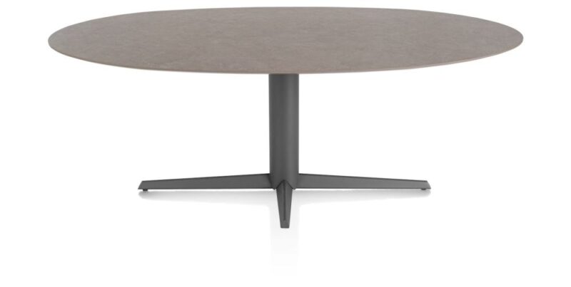 Saluti, Eetkamertafel Ellips 210 X 105 Cm. - Centrale Poot - Graphiet - Lava - Afbeelding 1