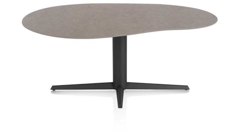 Saluti, Eetkamertafel Organisch 180 X 120 Cm. - Centrale Poot - Rough Off Bl - Lava - Afbeelding 1