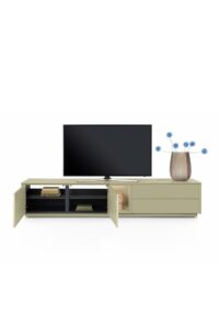 Trentino, Lowboard 240 cm. - 2-deuren + 2-laden + 1-niche - mdf gelakt - Olijf - Afbeelding 3