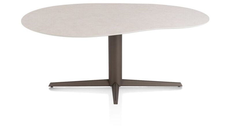 Saluti, Eetkamertafel Organisch 180 X 120 Cm. - Centrale Poot - Steelbrown - Light Sand - Afbeelding 1