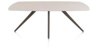 Saluti, TABLE OVAAL 210 X 105 CM. - 4-POOTJES - STEELBROWN - Light sand