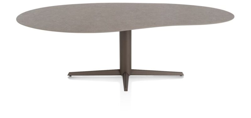Saluti, Eetkamertafel Organisch 240 X 120 Cm. - Centrale Poot - Steelbrown - Lava - Afbeelding 1