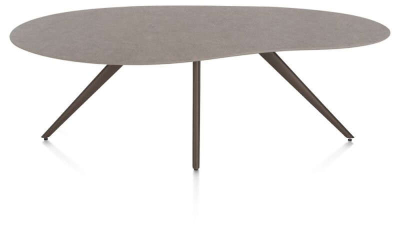 Saluti, Eetkamertafel Organisch 210 X 120 Cm. - 4-Pootjes - Steelbrown - Lava - Afbeelding 1