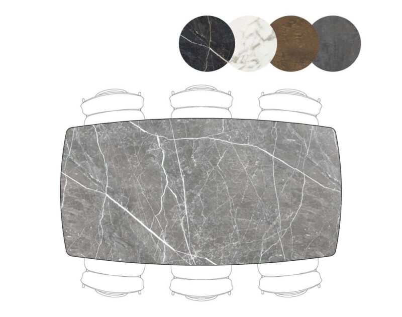 Palace, Bartafel 210 X 110 Cm - 4-Poten (Hoogte: 92 Cm) - Lichtgrijs - Afbeelding 3