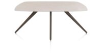 Saluti, TABLE OVAAL 180 X 105 CM. - 4-POOTJES - STEELBROWN - Light sand
