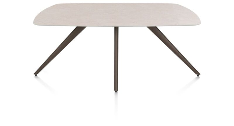 Saluti, Eetkamertafel Ovaal 180 X 105 Cm. - 4-Pootjes - Steelbrown - Light Sand - Afbeelding 1