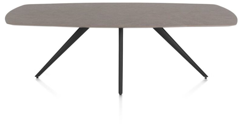 Saluti, Eetkamertafel Ovaal 240 X 110 Cm. - 4-Pootjes - Rough Off Black - Lava - Afbeelding 1