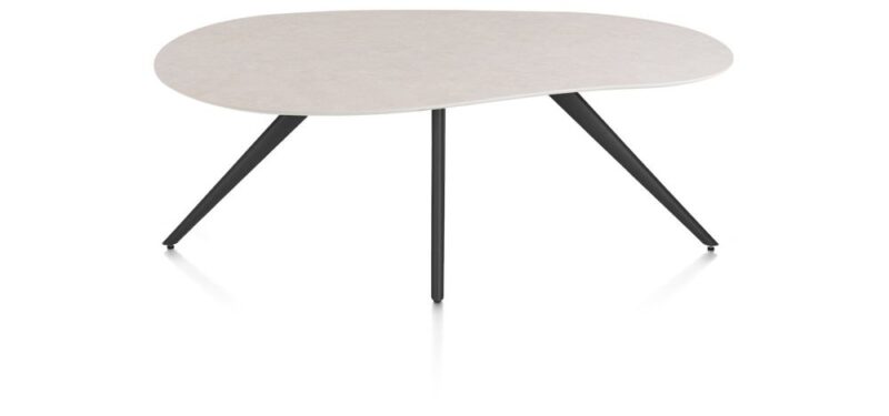 Saluti, Eetkamertafel Organisch 180 X 120 Cm. - 4-Pootjes - Rough Off Black - Light Sand - Afbeelding 1