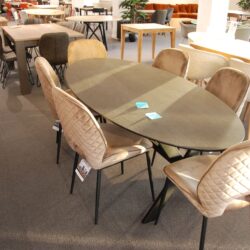 PLAQUE DE TABLE EN CÉRAMIQUE SUR VERRE OVALE VENDU