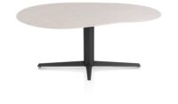 Saluti, TABLE ORGANISCH 180 X 120 CM. - CENTRALE POOT - ROUGH OFF BLACK - Light sand