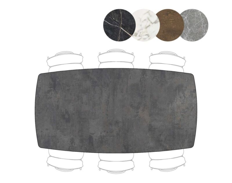 Palace, Bartafel 210 X 110 Cm - 4-Poten (Hoogte: 92 Cm) - Antraciet - Afbeelding 3