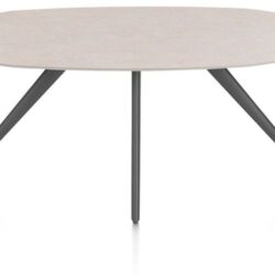 Saluti, EETKAMERTAFEL ELLIPS 180 X 105 CM. - 4-POOTJES - GRAPHIET - Light sand