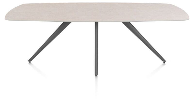 Saluti, Eetkamertafel Ovaal 240 X 110 Cm. - 4-Pootjes - Graphiet - Light Sand - Afbeelding 1