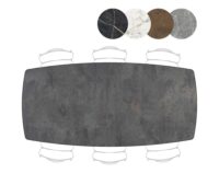 Palace, bartafel 240 x 115 cm - 4-poten (hoogte: 92 cm) - Antraciet - Afbeelding 3