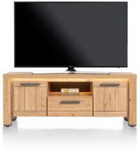 Delmonte, lowboard 140 cm - 2-deuren + 1-lade + 1-niche (LED + dimmer)