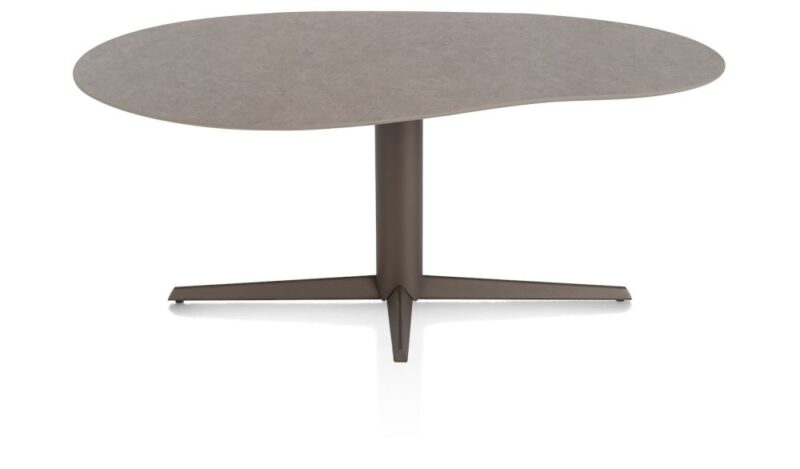 Saluti, Eetkamertafel Organisch 180 X 120 Cm. - Centrale Poot - Steelbrown - Lava - Afbeelding 1