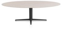 Saluti, TABLE ELLIPS 240 X 110 CM. - CENTRALE POOT - ROUGH OFF BLACK - Light sand