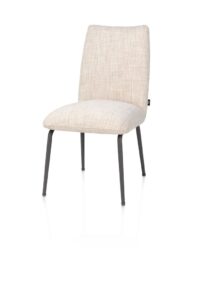 Bovina, eetkamerstoel - stof Luton + nosag - frame grafiet - Creme