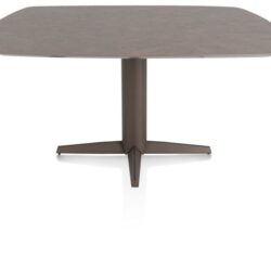 Saluti, EETKAMERTAFEL OVAAL 150 X 105 CM. - CENTRALE POOT - STEELBROWN - Lava