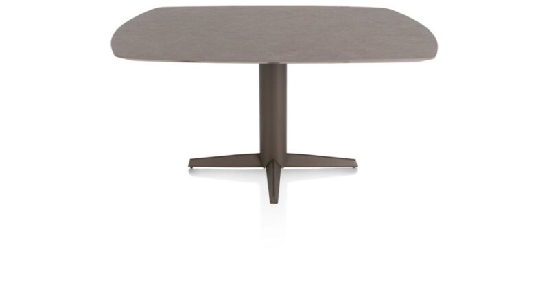 Saluti, Eetkamertafel Ovaal 150 X 105 Cm. - Centrale Poot - Steelbrown - Lava - Afbeelding 1