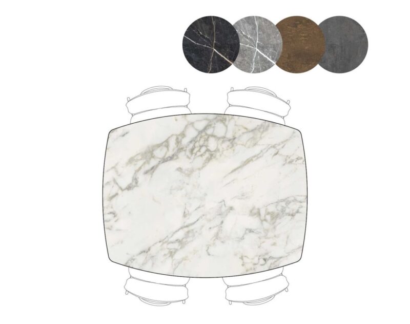 Palace, Bartafel 150 X 120 Cm - 4-Poten (Hoogte: 92 Cm) - Wit - Afbeelding 3