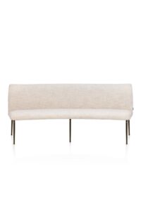 Bovina, banc 210 cm - tissu Luton - piétement steelbrown - Creme - Image 3