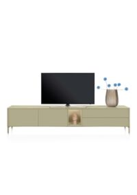 Trentino, Planche basse 270 cm. - 2 portes + 2 tiroirs + 1 niche - mdf laqué - Olive