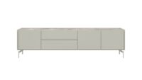 Noon, lowboard 210 cm - 3-deuren + 2-laden - bovenblad in HPL light grey - Afbeelding 2