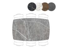 Palace, bartafel 180 x 110 cm - 4-poten (hoogte: 92 cm) - Lichtgrijs - Afbeelding 3