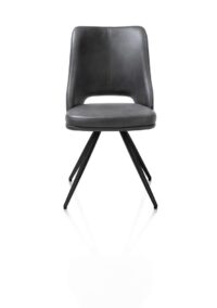 Ian, Eetkamerstoel - 180 graden draaibaar - rough off black - knock down - pala - Antraciet - Afbeelding 2