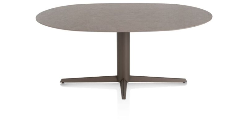 Saluti, Eetkamertafel Ellips 180 X 105 Cm. - Centrale Poot - Steelbrown - Lava - Afbeelding 1