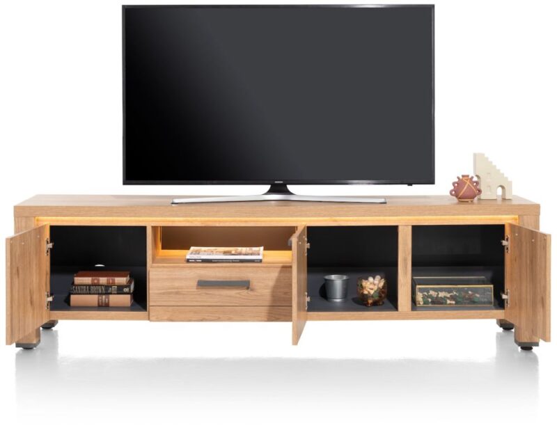 Delmonte, Buffet Bas 200 Cm - 3-Portes + 1-Tiroir + 1-Niche (Led + Variateur) - Image 3