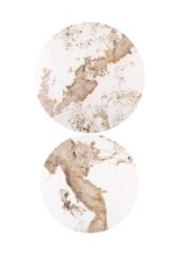 Fusion, Salontafel set, rond 80 cm en rond 60 cm, keramiek Pandorra white - Afbeelding 3