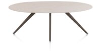 Saluti, TABLE ELLIPS 210 X 105 CM. - 4-POOTJES - STEELBROWN - Light sand