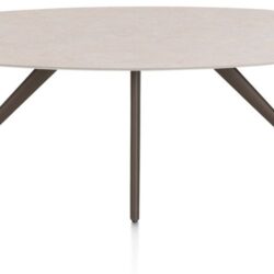 Saluti, EETKAMERTAFEL ELLIPS 210 X 105 CM. - 4-POOTJES - STEELBROWN - Light sand