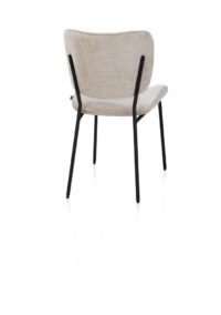 Julia, eetkamerstoel - 4-pootjes - rough off black - stof Vada - beige - Afbeelding 3