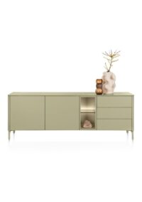 Trentino, Dressoir 210 cm. - 2-deuren + 3-laden + 2-niches - Olijf
