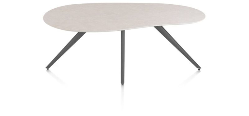 Saluti, Eetkamertafel Organisch 180 X 120 Cm. - 4-Pootjes - Graphiet - Light Sand - Afbeelding 1