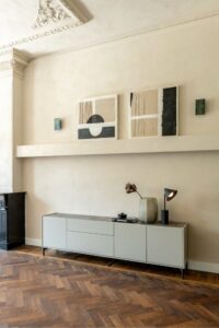 Noon, armoire 120 cm - 3-portes + 2-tiroirs (+ LED) - complet silk grey - Image 3