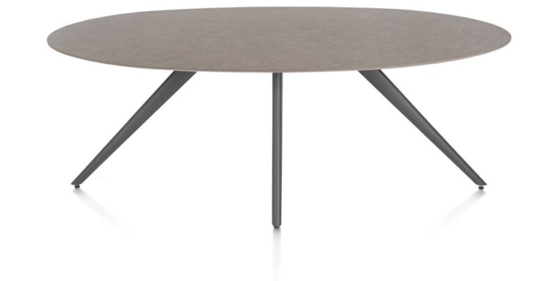 Saluti, Eetkamertafel Ellips 210 X 105 Cm. - 4-Pootjes - Graphiet - Lava - Afbeelding 1