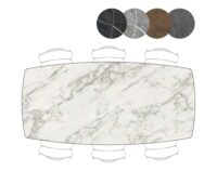 Palace, bartafel 240 x 115 cm - 4-poten (hoogte: 92 cm) - wit - Afbeelding 3